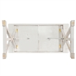 Solid Pine Farm Dining Table with X-Style Legs in Antique Rustic White-7' x 40