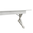 Solid Pine Farm Dining Table with X-Style Legs in Antique Rustic White-7' x 40