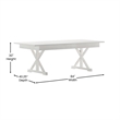 Solid Pine Farm Dining Table with X-Style Legs in Antique Rustic White-7' x 40