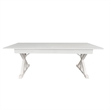 Solid Pine Farm Dining Table with X-Style Legs in Antique Rustic White-7' x 40