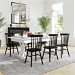 Solid Pine Farm Dining Table with X-Style Legs in Antique Rustic White-7' x 40