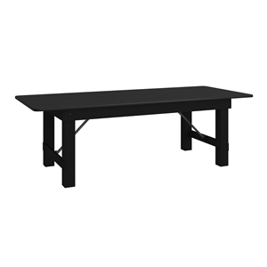 8' x 40&quot Rectangular Rustic Solid Pine Farmhouse Folding Table in Black Wash