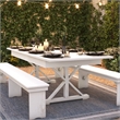 Solid Pine Farm Dining Table with X-Style Legs in Antique Rustic White-8' x 40