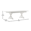 Solid Pine Farm Dining Table with X-Style Legs in Antique Rustic White-8' x 40