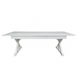 Solid Pine Farm Dining Table with X-Style Legs in Antique Rustic White-8' x 40