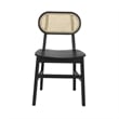 2 Pack Commercial Cane Rattan Event Chairs - Wood Backs and Seats-Natural/Black