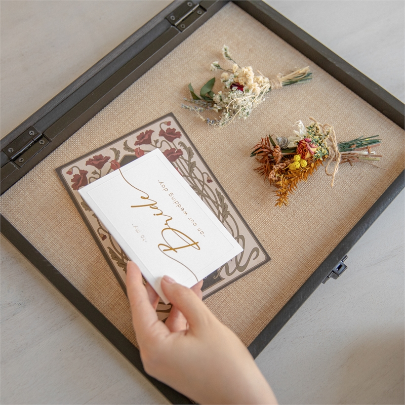 Solid Pine Black Shadow Display Case with Linen Liner - 11 x 14