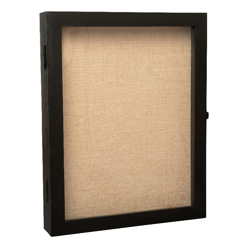 Solid Pine Black Shadow Display Case with Linen Liner - 11 x 14