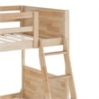 Twin Over Twin Convertible Slatted Solid Wood Bunk Bed Frame for Kids in Natural
