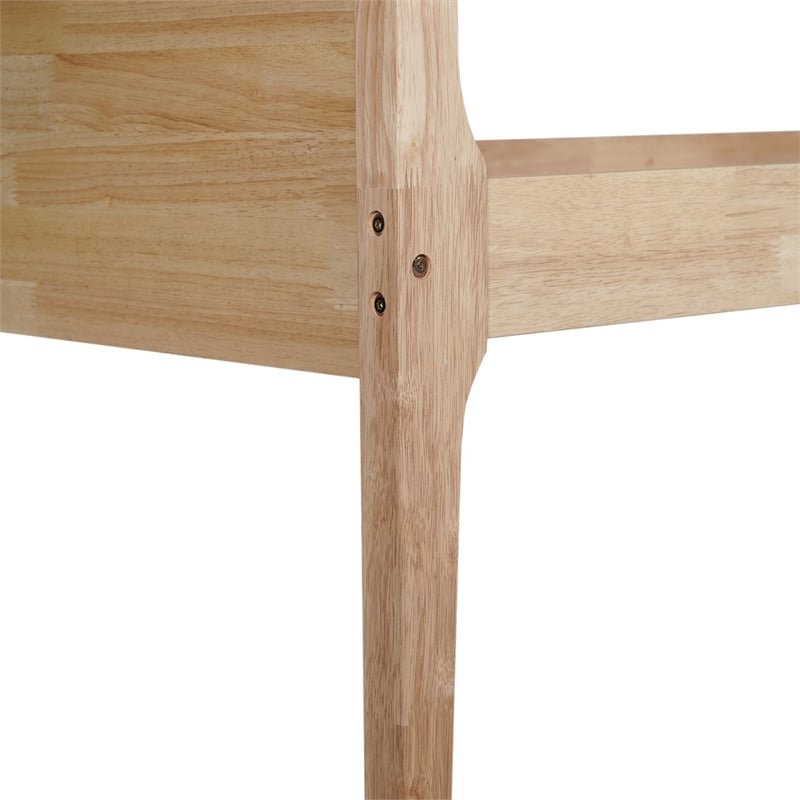 Twin Over Twin Convertible Slatted Solid Wood Bunk Bed Frame for Kids in Natural