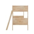 Twin Over Twin Convertible Slatted Solid Wood Bunk Bed Frame for Kids in Natural