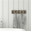 Vintage Wall Mounted Coat Rack with 5 Coat Hooks in Weathered Finish