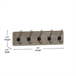 Vintage Wall Mounted Coat Rack with 5 Coat Hooks in Weathered Finish