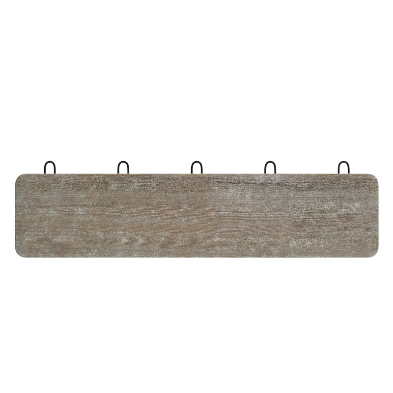 Vintage Wall Mounted Coat Rack with 5 Coat Hooks in Weathered Finish