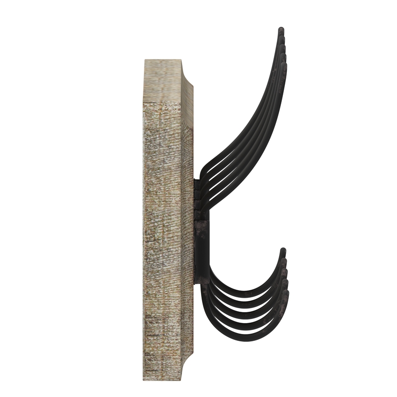 Vintage Wall Mounted Coat Rack with 5 Coat Hooks in Weathered Finish