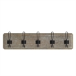Vintage Wall Mounted Coat Rack with 5 Coat Hooks in Weathered Finish
