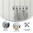 Vintage Wall Mounted Coat Rack with 5 Coat Hooks in Whitewashed Finish