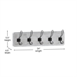 Vintage Wall Mounted Coat Rack with 5 Coat Hooks in Whitewashed Finish