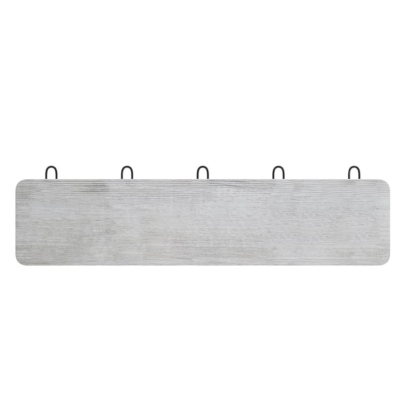 Vintage Wall Mounted Coat Rack with 5 Coat Hooks in Whitewashed Finish