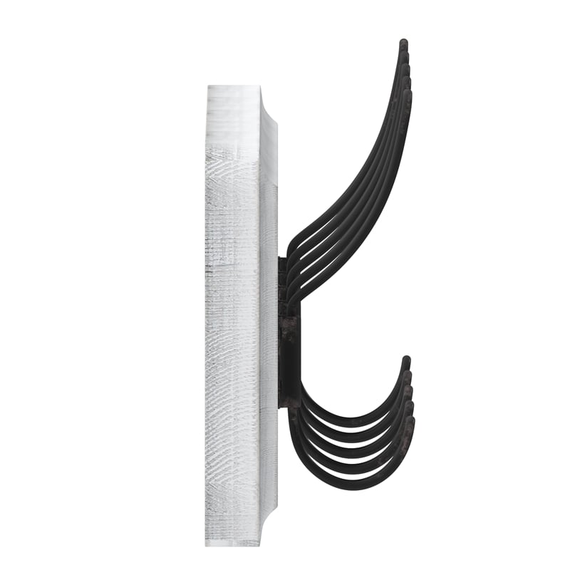 Vintage Wall Mounted Coat Rack with 5 Coat Hooks in Whitewashed Finish
