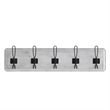 Vintage Wall Mounted Coat Rack with 5 Coat Hooks in Whitewashed Finish