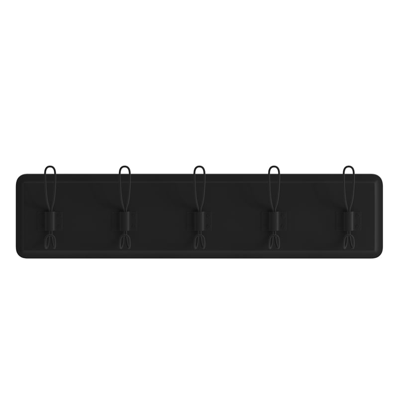 Vintage Wall Mounted Coat Rack with 5 Coat Hooks in Black Finish