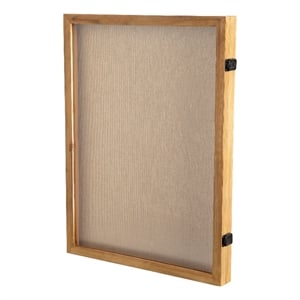Solid Pine Weathered Brown Shadow Display Case with Linen Liner - 18 x 24
