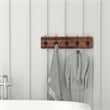 Vintage Wall Mounted Coat Rack with 5 Coat Hooks in Classic Brown Finish