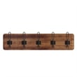Vintage Wall Mounted Coat Rack with 5 Coat Hooks in Classic Brown Finish