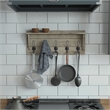 Wall Mounted Coat Rack with Upper Shelf and Coat Hooks in Weathered Finish