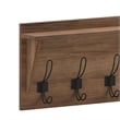 Wall Mounted Coat Rack with Upper Shelf and Coat Hooks in Rustic Brown Finish