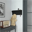 Wall Mounted Coat Rack with Upper Shelf and Coat Hooks in Black Finish