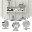 Wall Mounted Coat Rack with Upper Shelf Wire Baskets and Hooks in Whitewashed