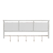 Wall Mounted Coat Rack with Upper Shelf Wire Baskets and Hooks in Whitewashed