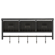 Wall Mounted Coat Rack with Upper Shelf Wire Baskets and Hooks in Blackwashed