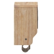 Wall Mounted Coat Rack with Upper Shelf Wire Baskets and Hooks in Rustic Brown