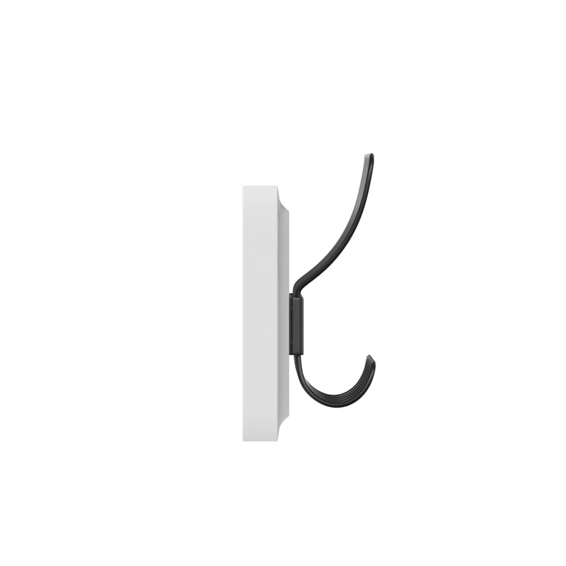 Vintage Wall Mounted Storage Rack with 5 Hooks in Solid White Finish