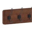 Vintage Wall Mounted Storage Rack with 7 Hooks in Rustic Brown Finish