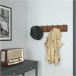 Vintage Wall Mounted Storage Rack with 7 Hooks in Rustic Brown Finish