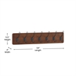 Vintage Wall Mounted Storage Rack with 7 Hooks in Rustic Brown Finish