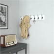 Vintage Wall Mounted Storage Rack with 7 Hooks in Solid White Finish