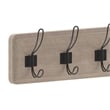 Vintage Wall Mounted Storage Rack with 7 Hooks in Weathered Brown Finish