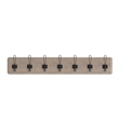 Vintage Wall Mounted Storage Rack with 7 Hooks in Weathered Brown Finish