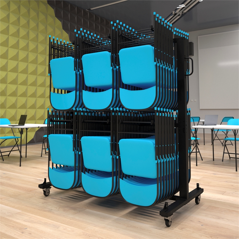 Flash Furniture Hawkins Black Heavy Duty Small Mobile Chair & Table Cart