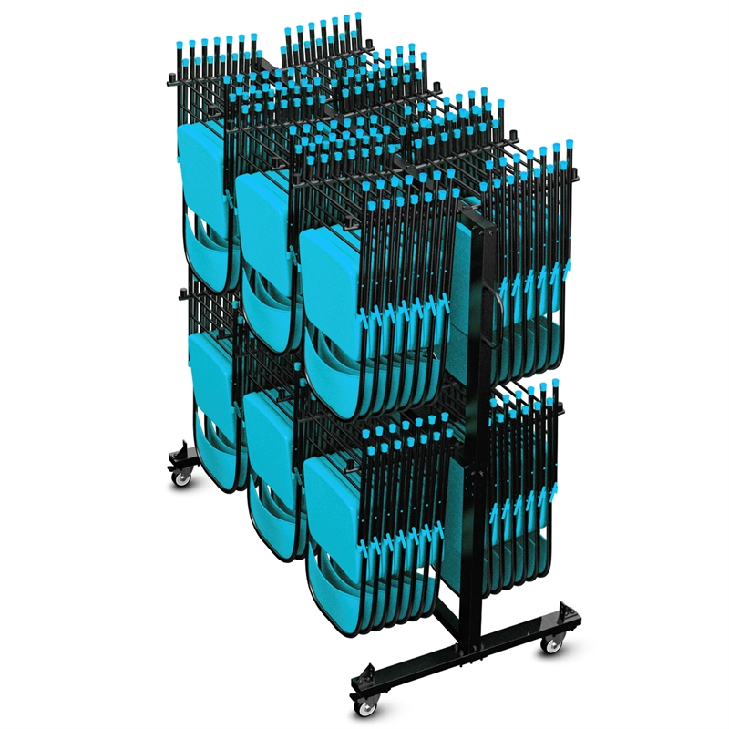 Flash Furniture Hawkins Black Heavy Duty Small Mobile Chair & Table Cart