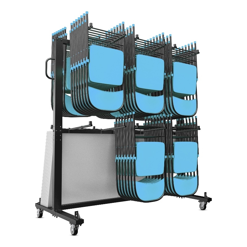 Flash Furniture Hawkins Black Heavy Duty Small Mobile Chair & Table Cart