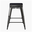 Indoor/Outdoor Backless Counter Stool with Poly Seat - Black/Black