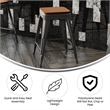 Indoor/Outdoor Backless Counter Stool with Poly Seat - Black/Teak
