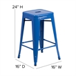 Indoor/Outdoor Backless Counter Stool with Poly Seat - Blue/Teal-Blue