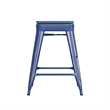 Indoor/Outdoor Backless Counter Stool with Poly Seat - Blue/Teal-Blue